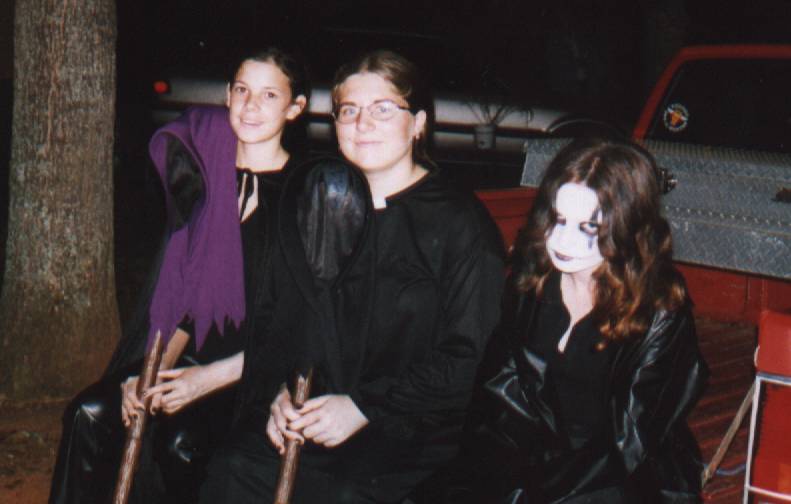 Manda, Me, and Froggy. Being outcasts and Chanelle's Halloween party.